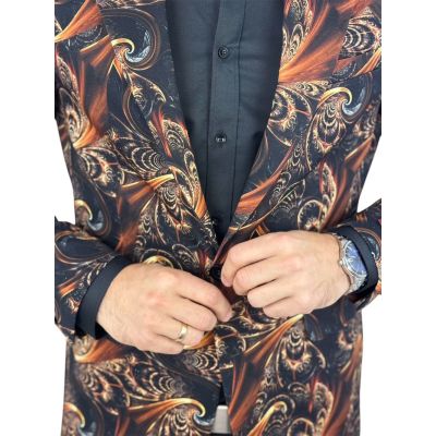 MARCO MILANO Marynarka męska C24 czarna, złota, elegancka, glamour, imprezowa | Sklep GriShop.eu | Marynarki