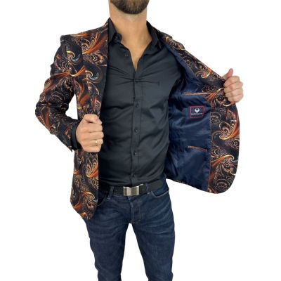MARCO MILANO Marynarka męska C24 czarna, złota, elegancka, glamour, imprezowa | Sklep GriShop.eu | Marynarki