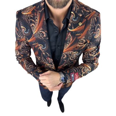 MARCO MILANO Marynarka męska C24 czarna, złota, elegancka, glamour, imprezowa | Sklep GriShop.eu | Marynarki