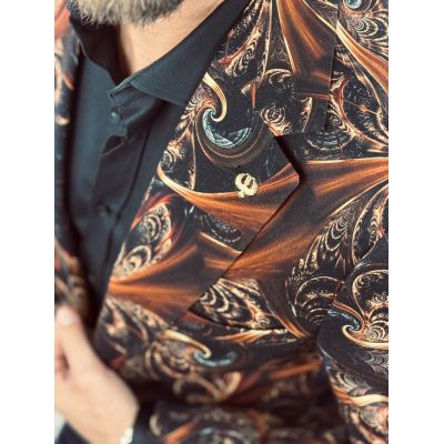 MARCO MILANO Marynarka męska C24 czarna, złota, elegancka, glamour, imprezowa | Sklep GriShop.eu | Marynarki