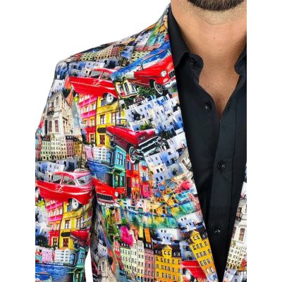 MARCO MILANO Marynarka męska M04 kolorowa, Cuba, auta, miasto, casual | Sklep GriShop.eu | Marynarki