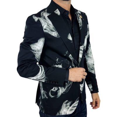 MARCO MILANO Marynarka męska C27 czarna, elegancka, biały dym | Sklep GriShop.eu | Marynarki