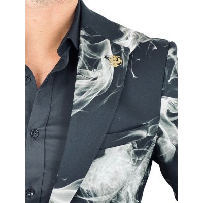 MARCO MILANO Marynarka męska C27 czarna, elegancka, biały dym | Sklep GriShop.eu | Marynarki