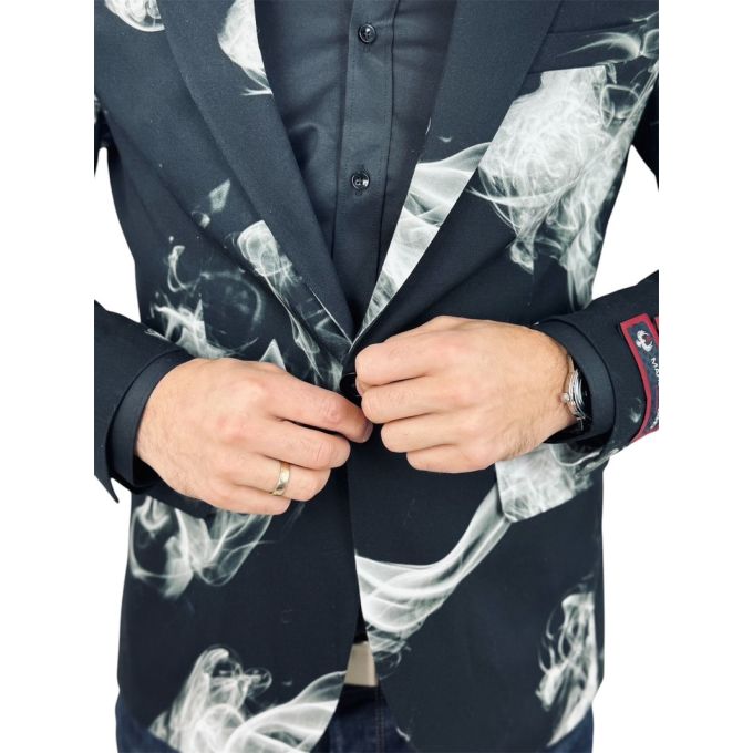 MARCO MILANO Marynarka męska C27 czarna, elegancka, biały dym | Sklep GriShop.eu | Marynarki