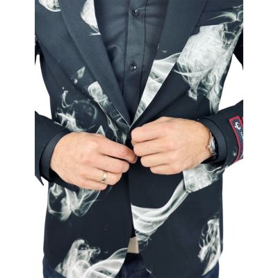 MARCO MILANO Marynarka męska C27 czarna, elegancka, biały dym | Sklep GriShop.eu | Marynarki
