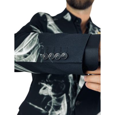 MARCO MILANO Marynarka męska C27 czarna, elegancka, biały dym | Sklep GriShop.eu | Marynarki