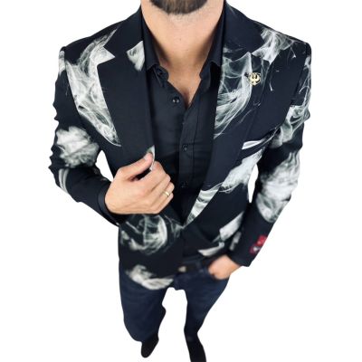 MARCO MILANO Marynarka męska C27 czarna, elegancka, biały dym | Sklep GriShop.eu | Marynarki