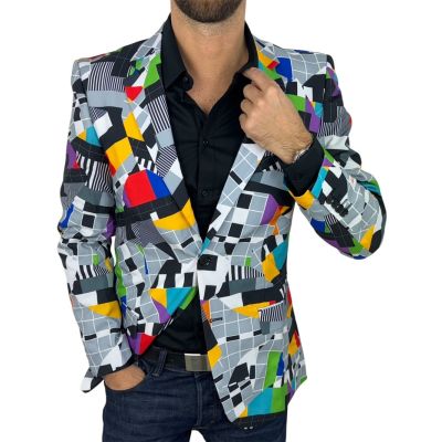 OPPOSUITS Marynarka męska kolorowa, telewizyjny wzór, TV, casual, zakończenie programu | Sklep GriShop.eu | Marynarki