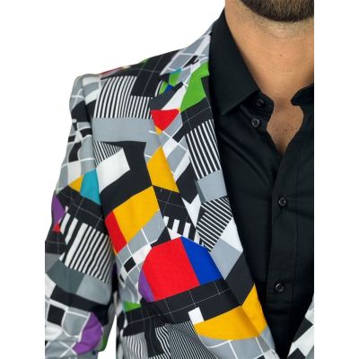 OPPOSUITS Marynarka męska kolorowa, telewizyjny wzór, TV, casual, zakończenie programu | Sklep GriShop.eu | Marynarki