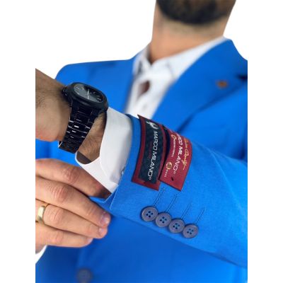 MARCO MILANO Marynarka męska C31 niebieska, gładka, casual | Sklep GriShop.eu | Marynarki