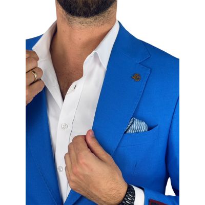 MARCO MILANO Marynarka męska C31 niebieska, gładka, casual | Sklep GriShop.eu | Marynarki