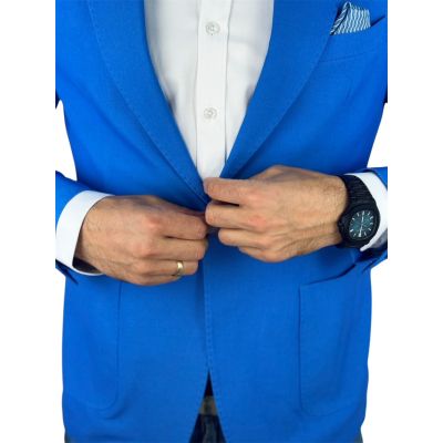 MARCO MILANO Marynarka męska C31 niebieska, gładka, casual | Sklep GriShop.eu | Marynarki