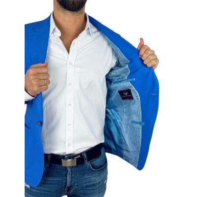 MARCO MILANO Marynarka męska C31 niebieska, gładka, casual | Sklep GriShop.eu | Marynarki