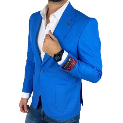 MARCO MILANO Marynarka męska C31 niebieska, gładka, casual | Sklep GriShop.eu | Marynarki