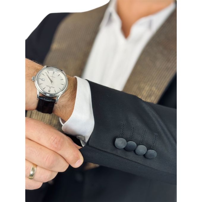 GIOVANNI PERA Garnitur MB04 czarny, ekskluzywny, sceniczny, ozdobne klapy - złote | Sklep GriShop.eu | Garnitury