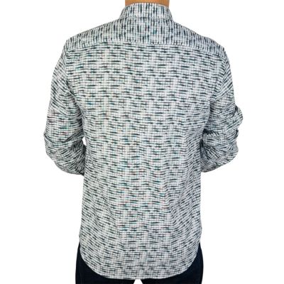 DANIEL BESSI Koszula męska fb134 czarny, biały, krata, efekt jedwabiu | Sklep GriShop.eu | Koszule