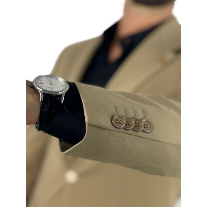 GIOVANNI PERA Marynarka MB09 beżowa, gładka, sportowa, elastyczna, na co dzień i nie tylko | Sklep GriShop.eu | Marynarki