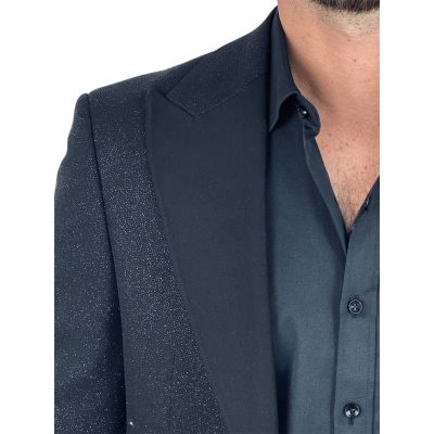 GIOVANNI PERA Marynarka MB06 czarna - brokatowa, ekskluzywna, sceniczna, dla Pana Mlodego i nie tylko | Sklep GriShop.eu | Maryn