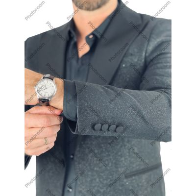 GIOVANNI PERA Marynarka MB06 czarna - brokatowa, ekskluzywna, sceniczna, dla Pana Mlodego i nie tylko | Sklep GriShop.eu | Maryn