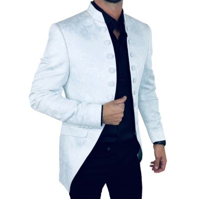 GIOVANNI PERA Marynarka męska kwiaty róże biała MGP5 elegancka, dla Pana Młodego i nie tylko | Sklep GriShop.eu | Marynarki