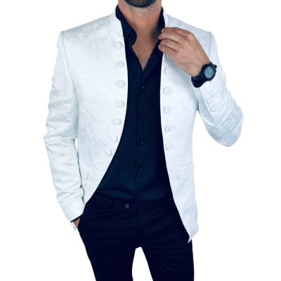 GIOVANNI PERA Marynarka męska kwiaty róże biała MGP5 elegancka, dla Pana Młodego i nie tylko | Sklep GriShop.eu | Marynarki