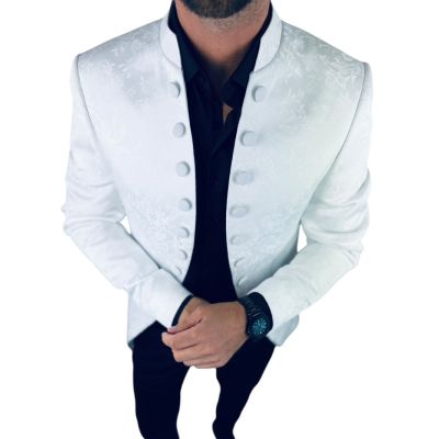 GIOVANNI PERA Marynarka męska kwiaty róże biała MGP5 elegancka, dla Pana Młodego i nie tylko | Sklep GriShop.eu | Marynarki