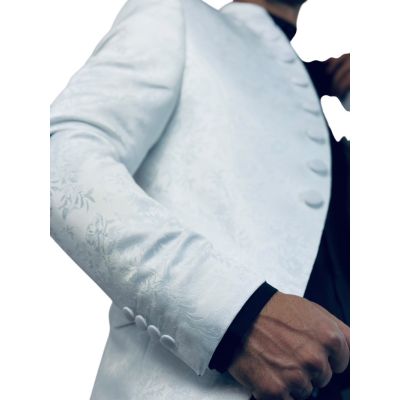 GIOVANNI PERA Marynarka męska kwiaty róże biała MGP5 elegancka, dla Pana Młodego i nie tylko | Sklep GriShop.eu | Marynarki