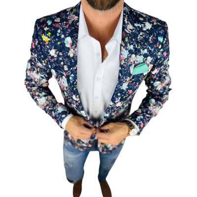 GIOVANNI PERA Marynarka męska D636 kwiaty, kolorowa, wesoła | Sklep GriShop.eu | Marynarki