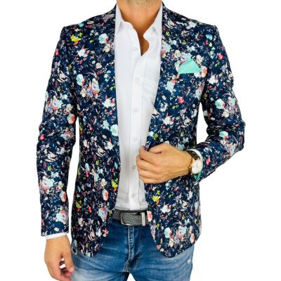 GIOVANNI PERA Marynarka męska D636 kwiaty, kolorowa, wesoła | Sklep GriShop.eu | Marynarki