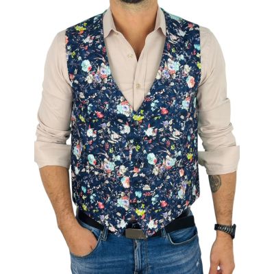 GIOVANNI PERA bezrękawnik, kamizelka męska D636 Kolorowa, Wesoła, kwiaty | Sklep GriShop.eu | Kamizelki