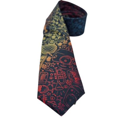 GIOVANNI PERA elegancki krawat D633 Kolorowy, muzyczny, instrumenty | Sklep GriShop.eu | Krawaty