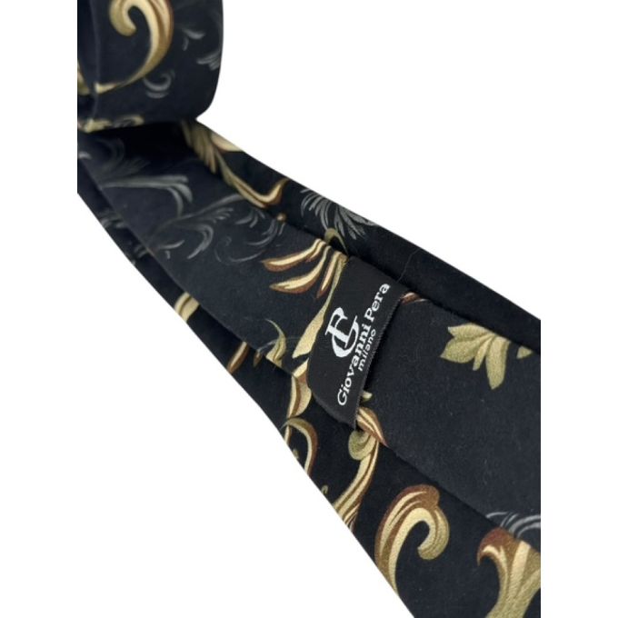 GIOVANNI PERA elegancki krawat D634 czarny, złoty, GLAM, elegancki | Sklep GriShop.eu | Krawaty