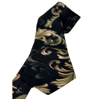 GIOVANNI PERA elegancki krawat D634 czarny, złoty, GLAM, elegancki | Sklep GriShop.eu | Krawaty