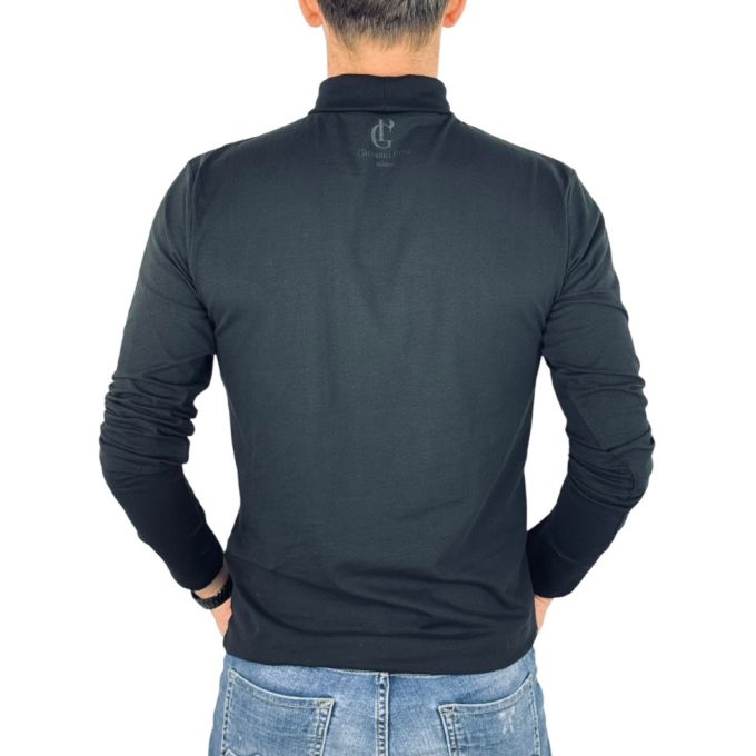 GIOVANNI PERA golf męski czarny LGP2 dopasowany, gładki, elastyczny | Sklep GriShop.eu | Koszulki