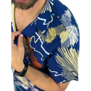 GIOVANNI PERA Koszula męska, krótki rękaw GPK21 kolorowa, maziaje, granatowa | Sklep GriShop.eu | Koszule 2