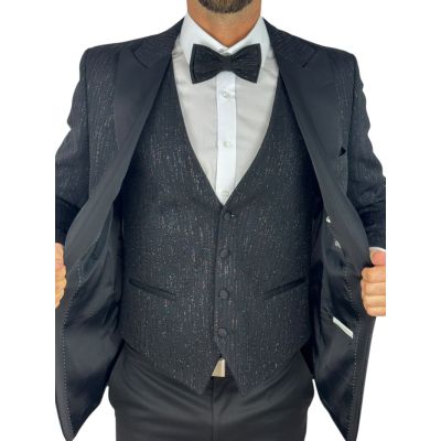 GIOVANNI PERA Garnitur GR4 czarny, ekskluzywny, sceniczny, brokatowy, dla Pana Mlodego i nie tylko | Sklep GriShop.eu | Garnitur