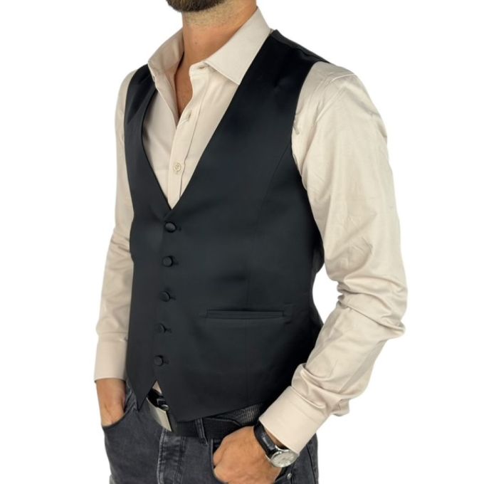 GIOVANNI PERA bezrękawnik, kamizelka męska KAM1 czarna, elegancka, gładka | Sklep GriShop.eu | Kamizelki