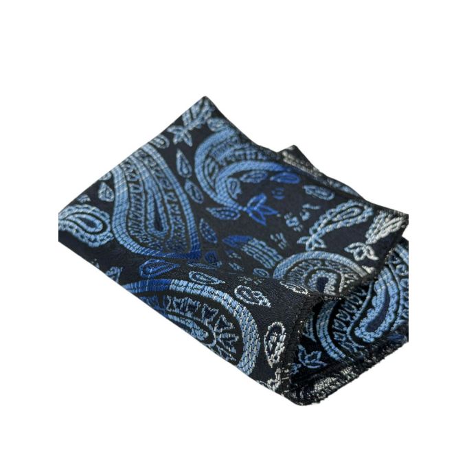 MARCO MILANO zestaw ZKP5 mucha muszka + poszetka kolorowy paisley, niebieski, srebrny | Sklep GriShop.eu | Krawaty