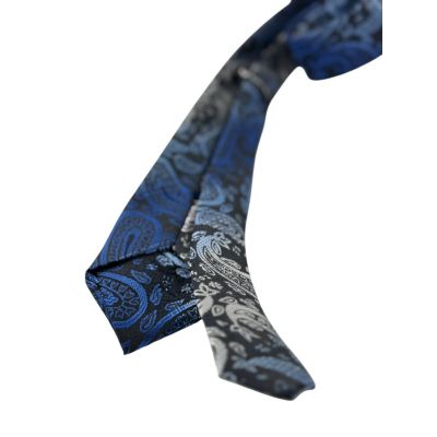 MARCO MILANO zestaw ZKP5 mucha muszka + poszetka kolorowy paisley, niebieski, srebrny | Sklep GriShop.eu | Krawaty