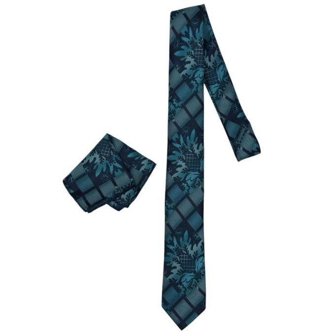 MARCO MILANO zestaw ZKP8 mucha muszka + poszetka turkusowy, granatowy | Sklep GriShop.eu | Krawaty