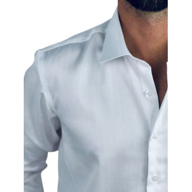 DANIEL BESSI Koszula męska fb046 biała, wzór, jodełka, IRON | Sklep GriShop.eu | Koszule 2