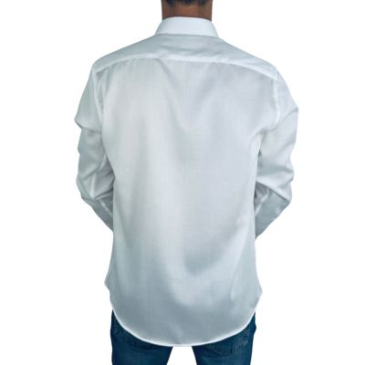 DANIEL BESSI Koszula męska fb045 biała, wzór, tłoczony, IRON | Sklep GriShop.eu | Koszule