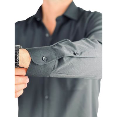 DANIEL BESSI Koszula męska fb008 czarna, gładka, IRON | Sklep GriShop.eu | Koszule