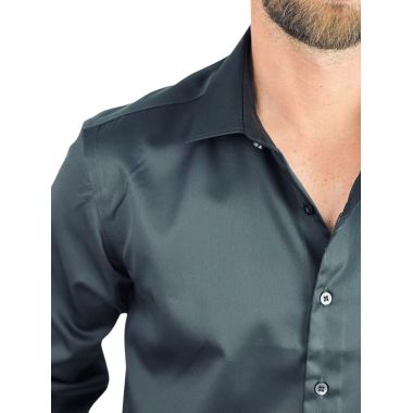 DANIEL BESSI Koszula męska fb008 czarna, gładka, IRON | Sklep GriShop.eu | Koszule 2