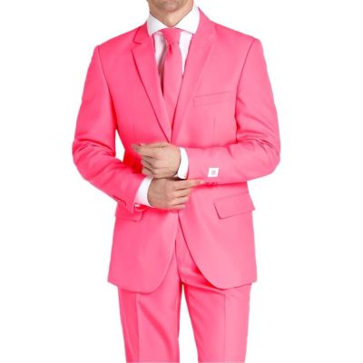 OPPOSUITS Garnitur męski z krawatem, kolorowy, różowy - NEON, gładki | Sklep GriShop.eu | Garnitury