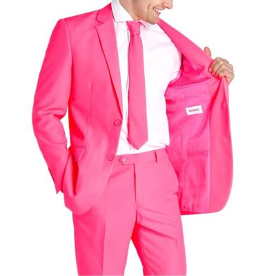 OPPOSUITS Garnitur męski z krawatem, kolorowy, różowy - NEON, gładki | Sklep GriShop.eu | Garnitury