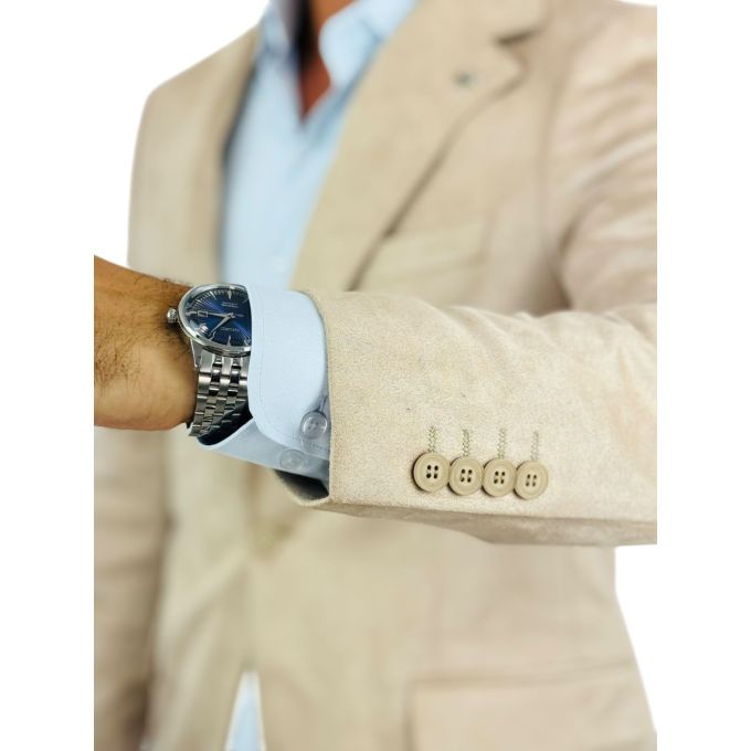 MARCO MILANO Marynarka męska C32 jasna beżowa, gładka, elegancka, casual, sportowa, elastyczna | Sklep GriShop.eu | Marynarki