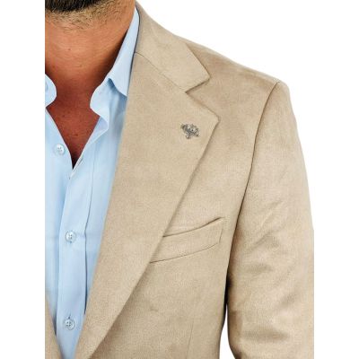 MARCO MILANO Marynarka męska C32 jasna beżowa, gładka, elegancka, casual, sportowa, elastyczna | Sklep GriShop.eu | Marynarki