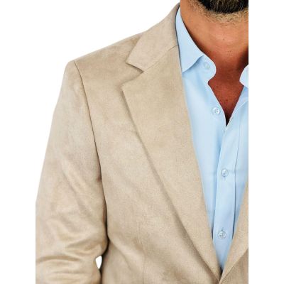 MARCO MILANO Marynarka męska C32 jasna beżowa, gładka, elegancka, casual, sportowa, elastyczna | Sklep GriShop.eu | Marynarki