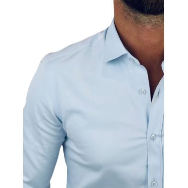 DANIEL BESSI Koszula męska FB008 błękitna, lycra, body fit, elastyczna | Sklep GriShop.eu | Koszule 2